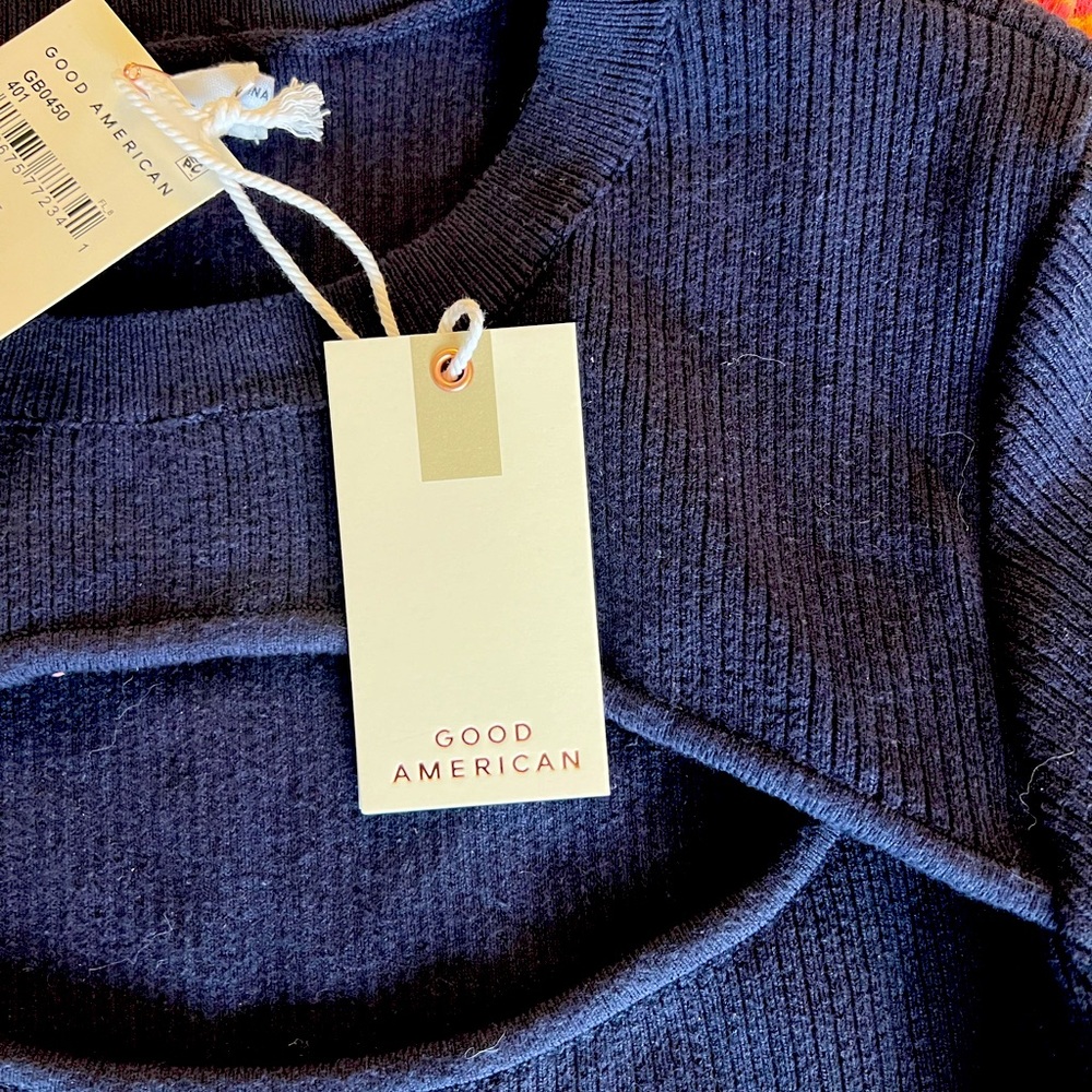 GOOD AMERICAN BLUE RINSE SWEATER